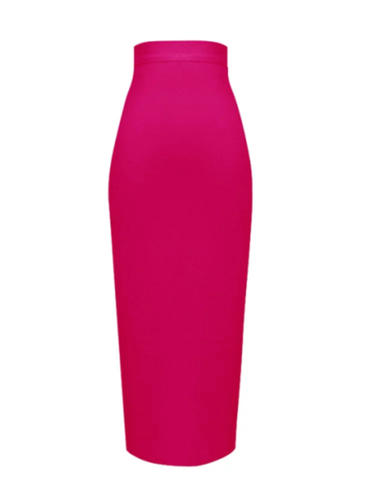 New Fashion 13 ColorsKnee Length Bandage Skirt Women Elastic Summer Pencil Skirts