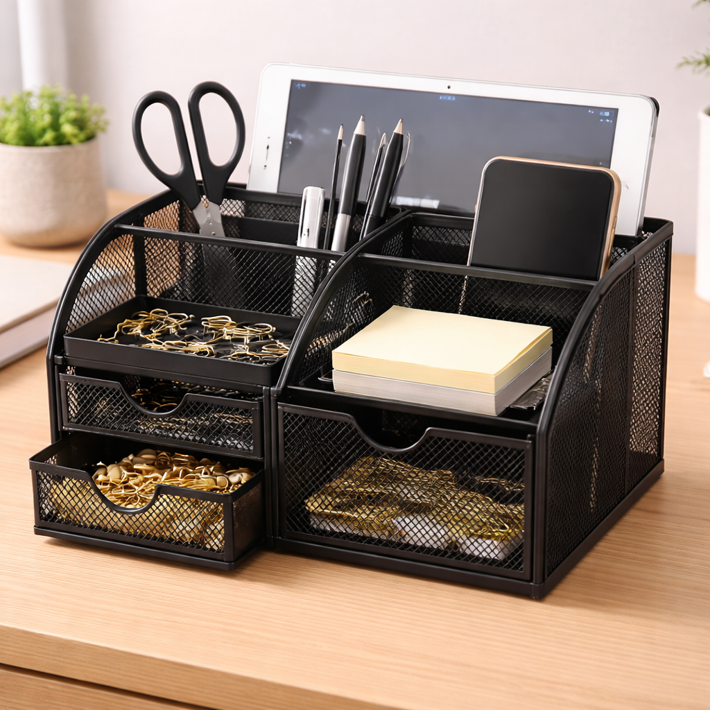Urban Minimalism Metal Desk Organizer