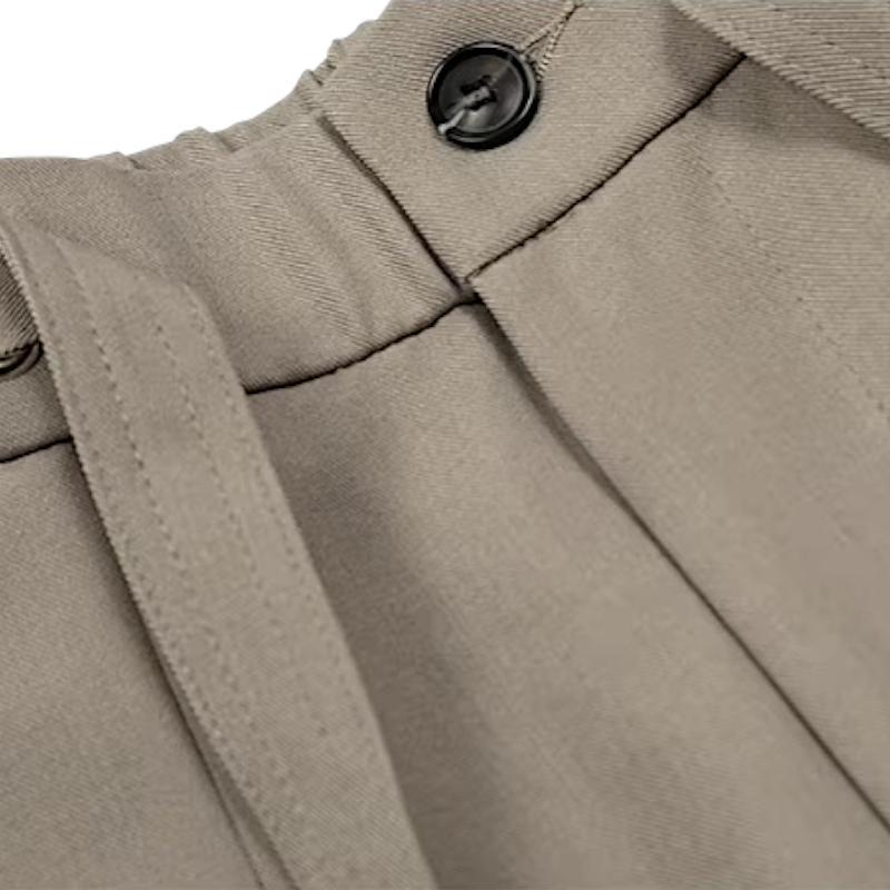 Belted wide leg trouser with elastic back