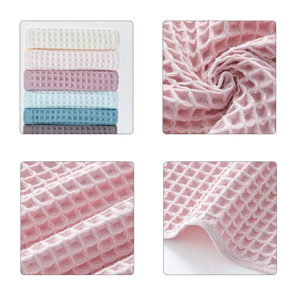 Simple Cotton Waffles Squared Washcloth Comfortable Fast Absorbing Towel For Home Travel For Home Bath Towels For The Body