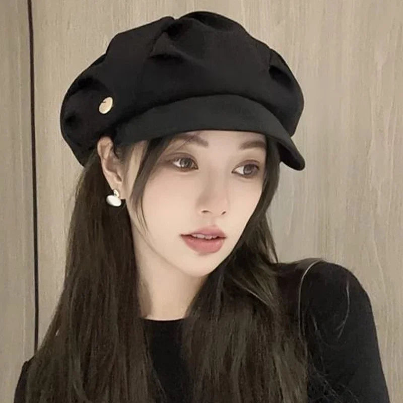 Autumn Winter Felt Beret Hats Women Fashion French Painter Hat Girls Trendy Solid Color Berets Ladies Multicolored Flat Cap