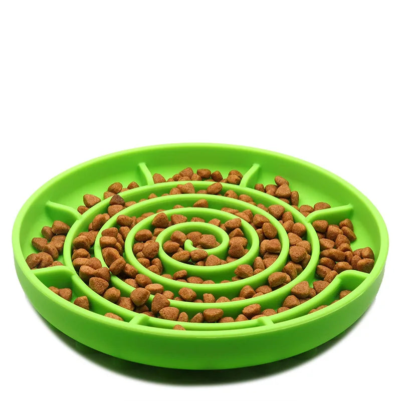 Pet supplies Slow Food  Bowl Cat Anti-Knockover Anti-Slip Food Bowl Puppy Anti-choking Silicone Toy Food Plate