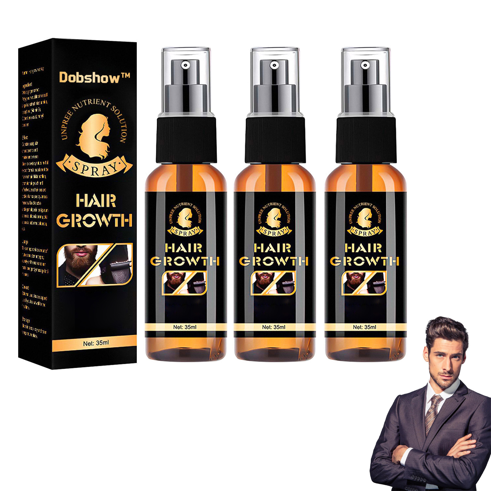 Dobshow Premium Biotin Hair&Beard Booster, 2024 New Upgrade Biotin Hair Serum Spray for Hair And Beard