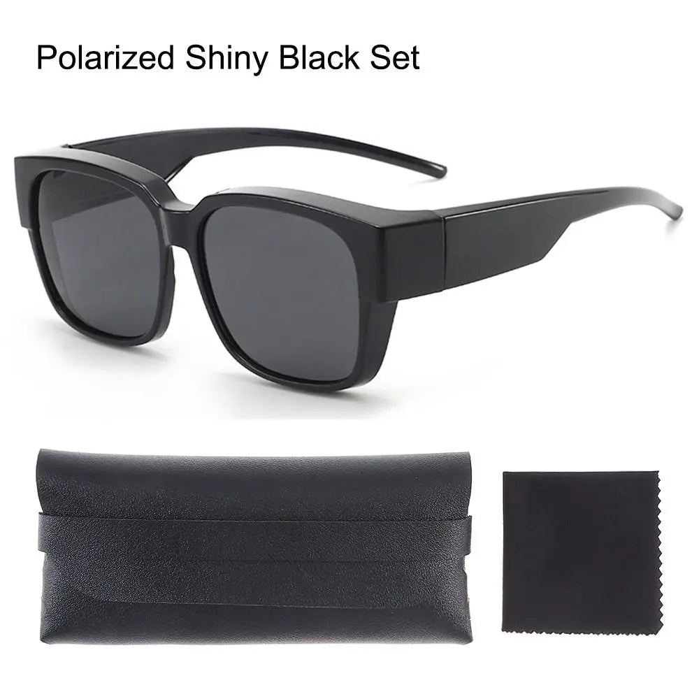 For Driving Riding That Can Be Worn over Other Glasses Wrap Around Square Shades Fit Over Glasses Sunglasses Polarized