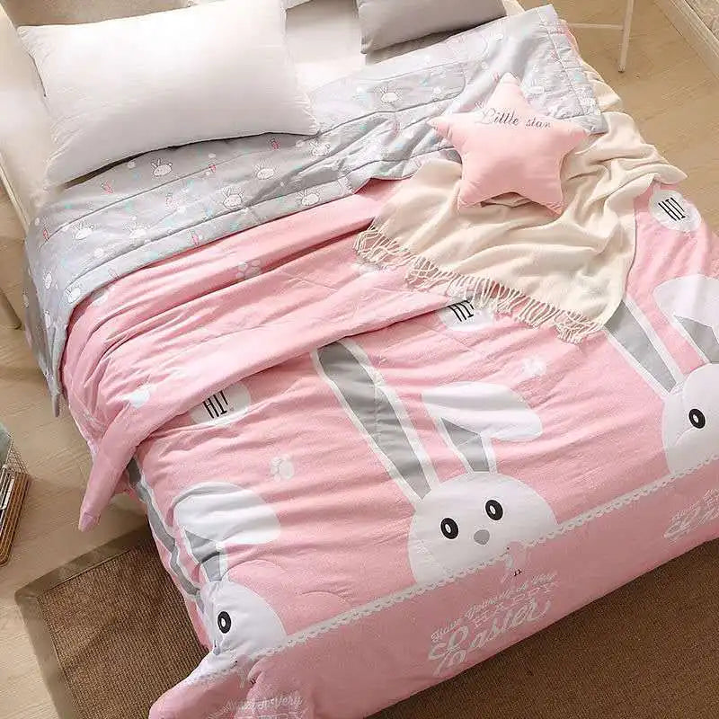 2024 Summer Cotton Quilts Thin Air-conditioning Comforter Soft Breathable Office Nap Blanket Quilted Bed Covers and Bedspreads