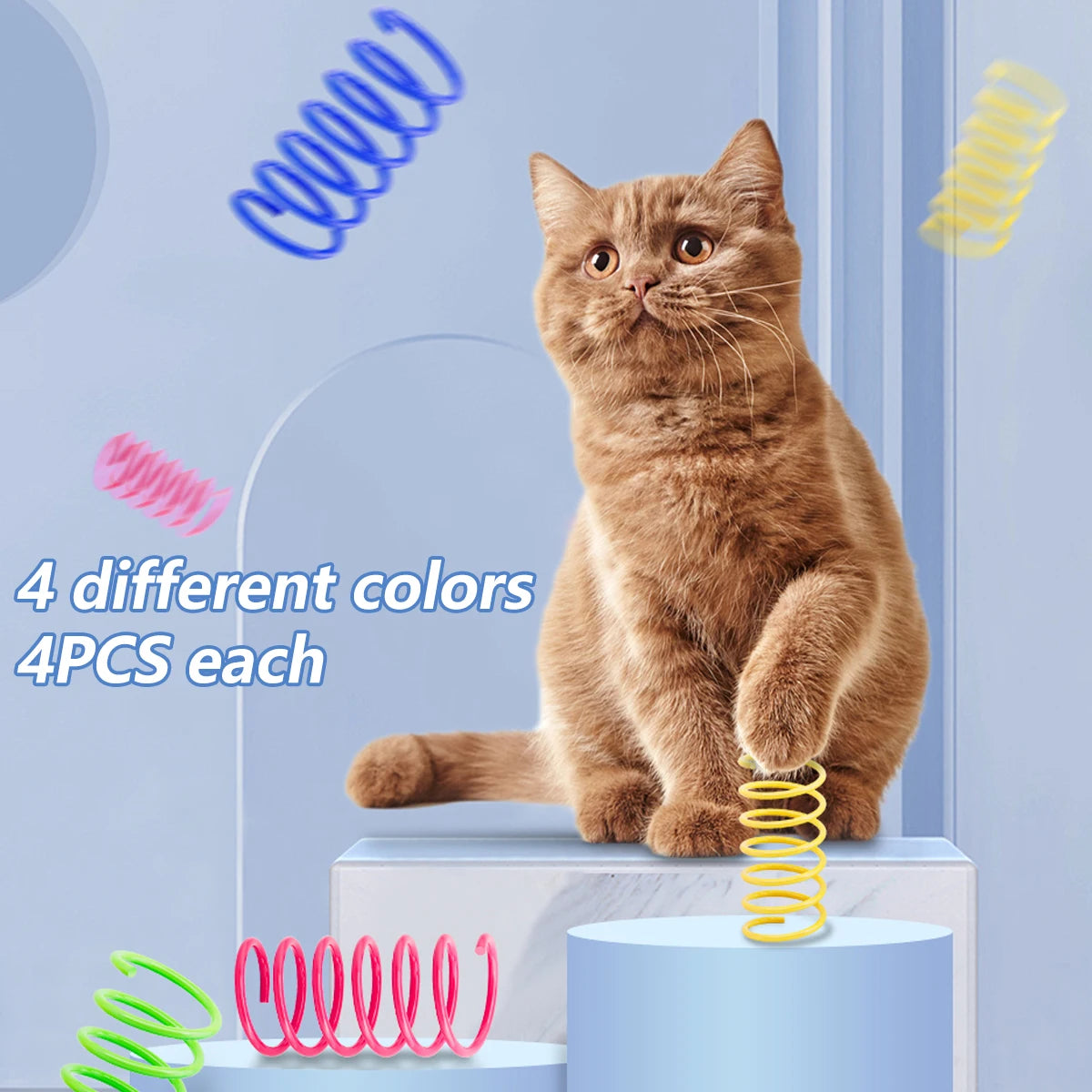 Pet Toys Colorful Cat Coil Toy Durable Plastic Spiral Spring Cat Toy Interactive Toy Creative Activity for Cats Hunting Exercise