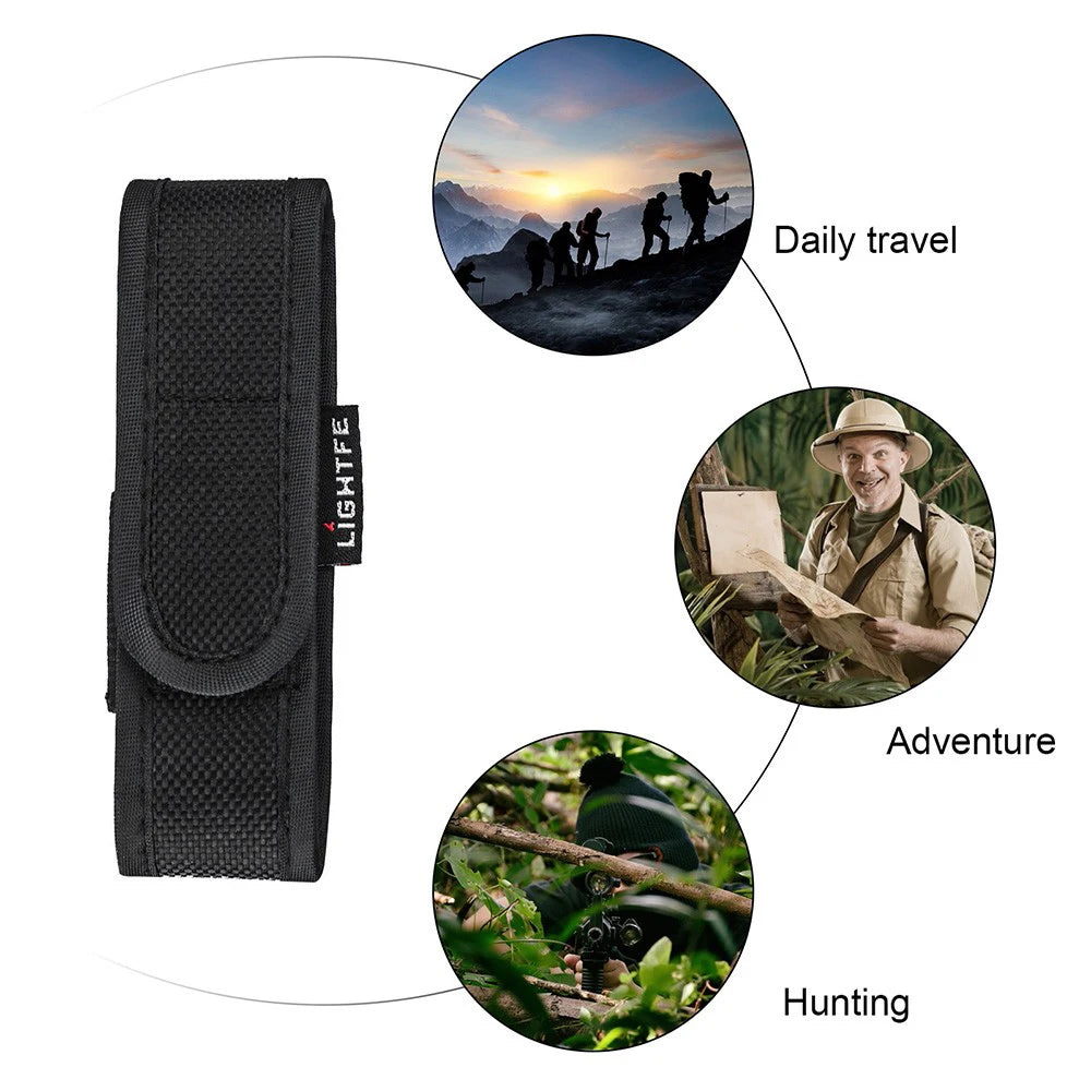 Linterna Táctica Molle Pouch Holster LED Torch Cover Case Belt Holder Bag Multitool