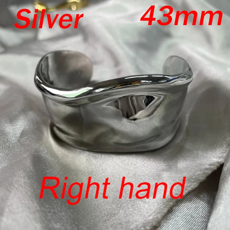 61mm Bone Cuff Bracelet 1:1 Logo 925 Sterling Silver Bracelet For Women 43mm Right Left Hand Bracelet