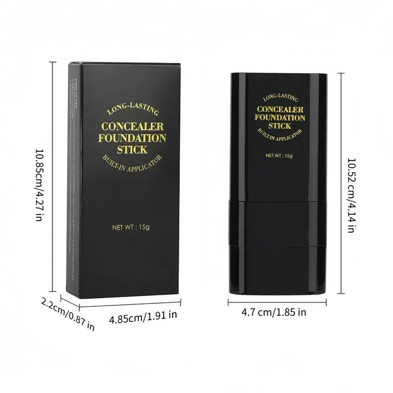 Dual-Ended Foundation & Concealer Stick with Built-in Brush