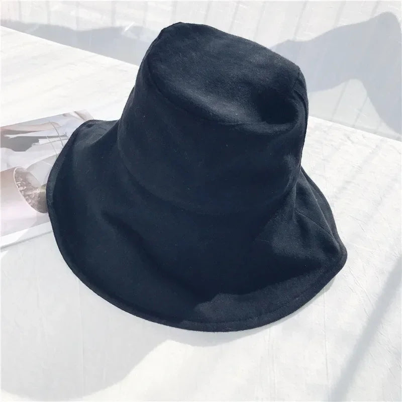 Fashion Large Brim Sun Hat Women Outdoor Vacation Bucket Hat Ladies Daily Beach Foldable Hat Girl Cotton UV Protection Visor Hat