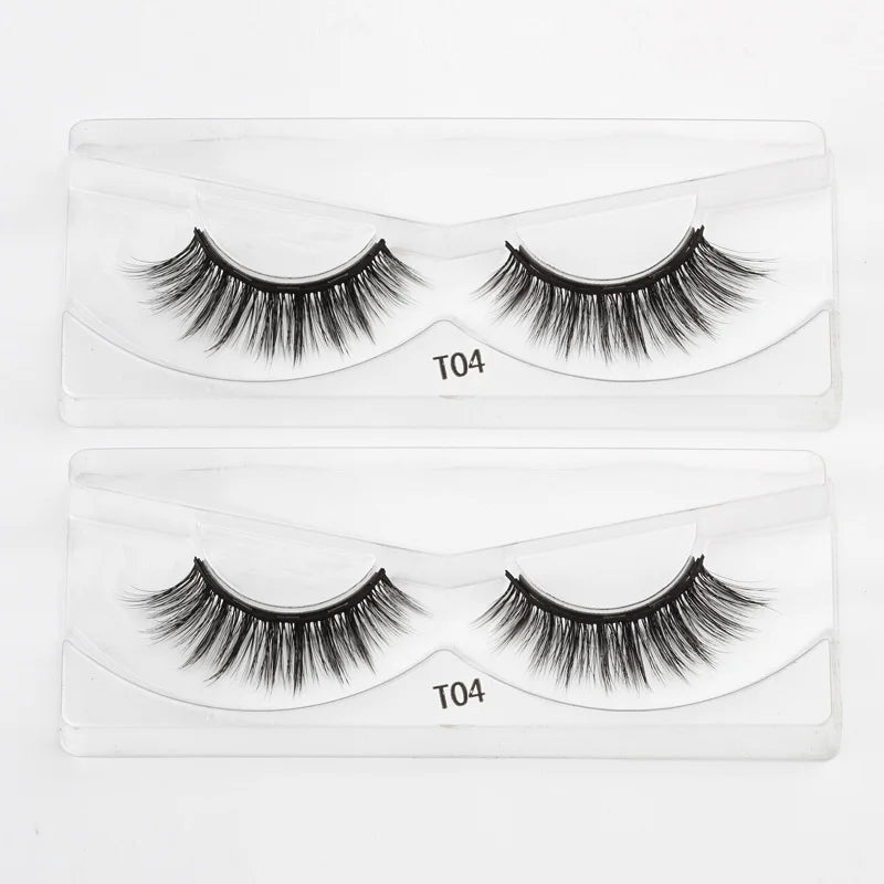 Magnetic Eyelashes Set 1/2/3 Pairs Natural Long False Eyelashes Soft Mink Lashes Waterproof Liquid Eyeliner Tweezer Makeup Tools