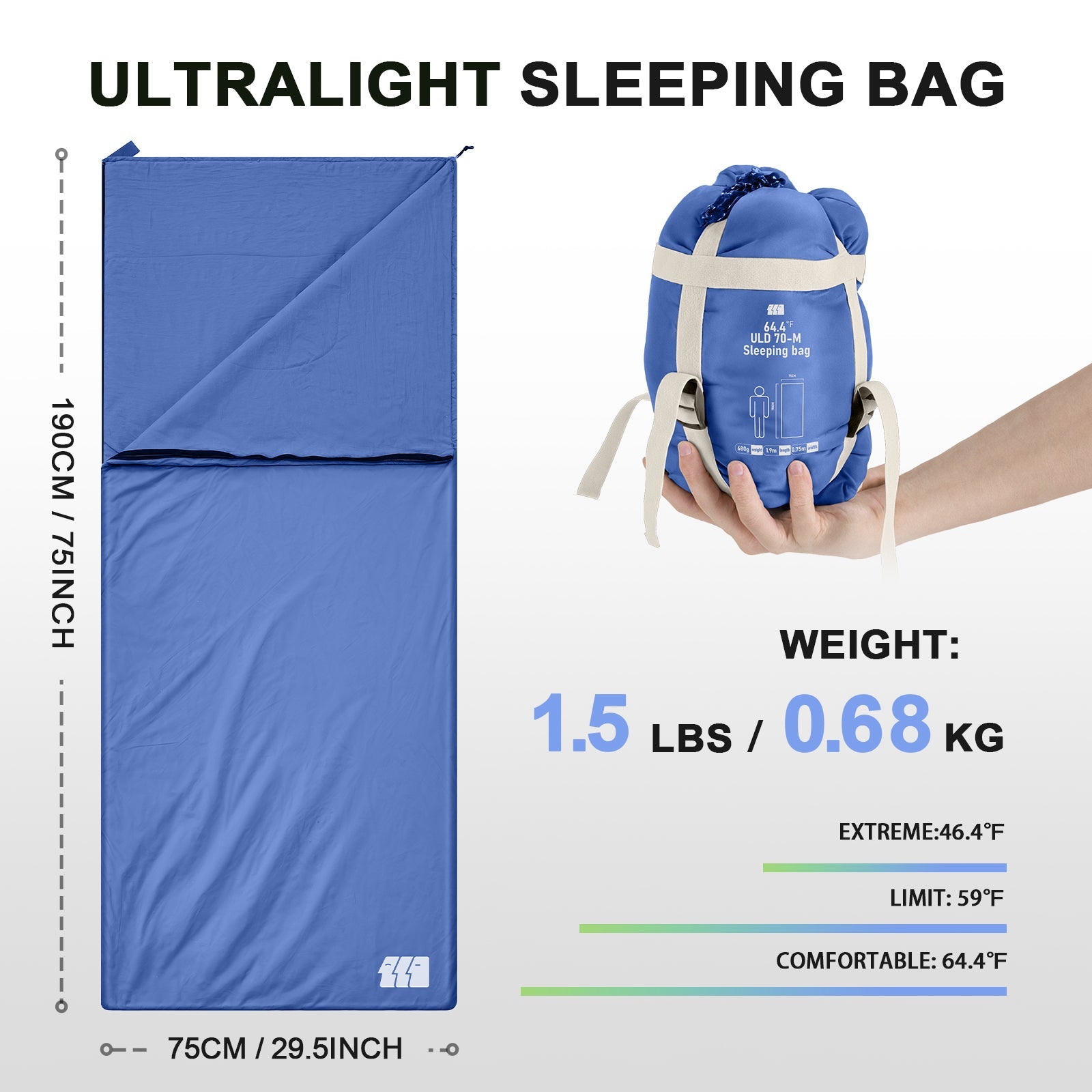 Tanstrider Cirro Ultra-Light Sleeping Bag Bule
