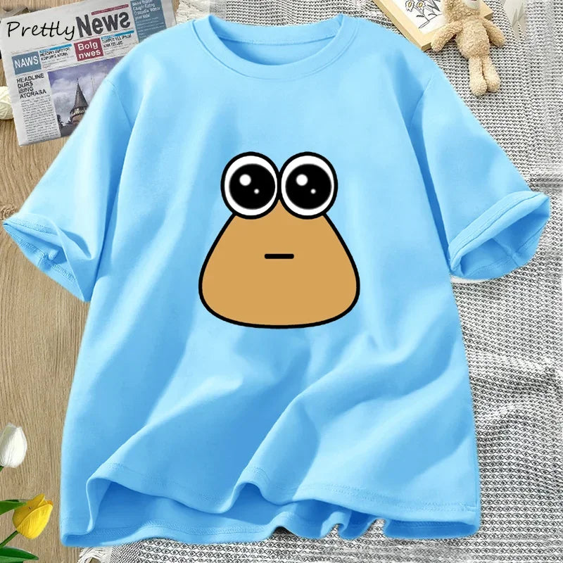 Hungy Pou Uwu Graphic Tees Funny Print Cotton Oversized Women Tops T-shirt Clothing Streetwear Short Sleeve Tee Shirt Tops