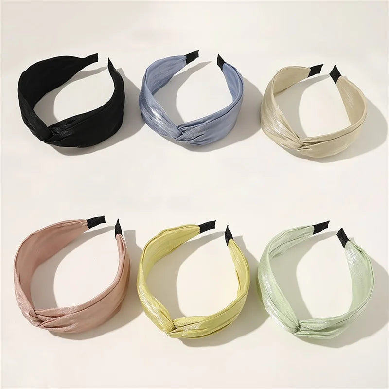 New Headband Cross Broadside Hair Bands for Women Elegant Flower Pattern Hair Hoop Bezel Headbands Hair Bands Hair Accessories