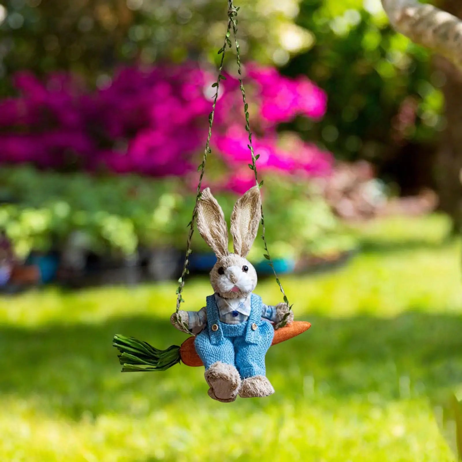 Easter Bunny Pendant Swing Rabbit Hanging Ornament for Dining Room Holiday Collections Display Home Decor Wedding Party Art Gift