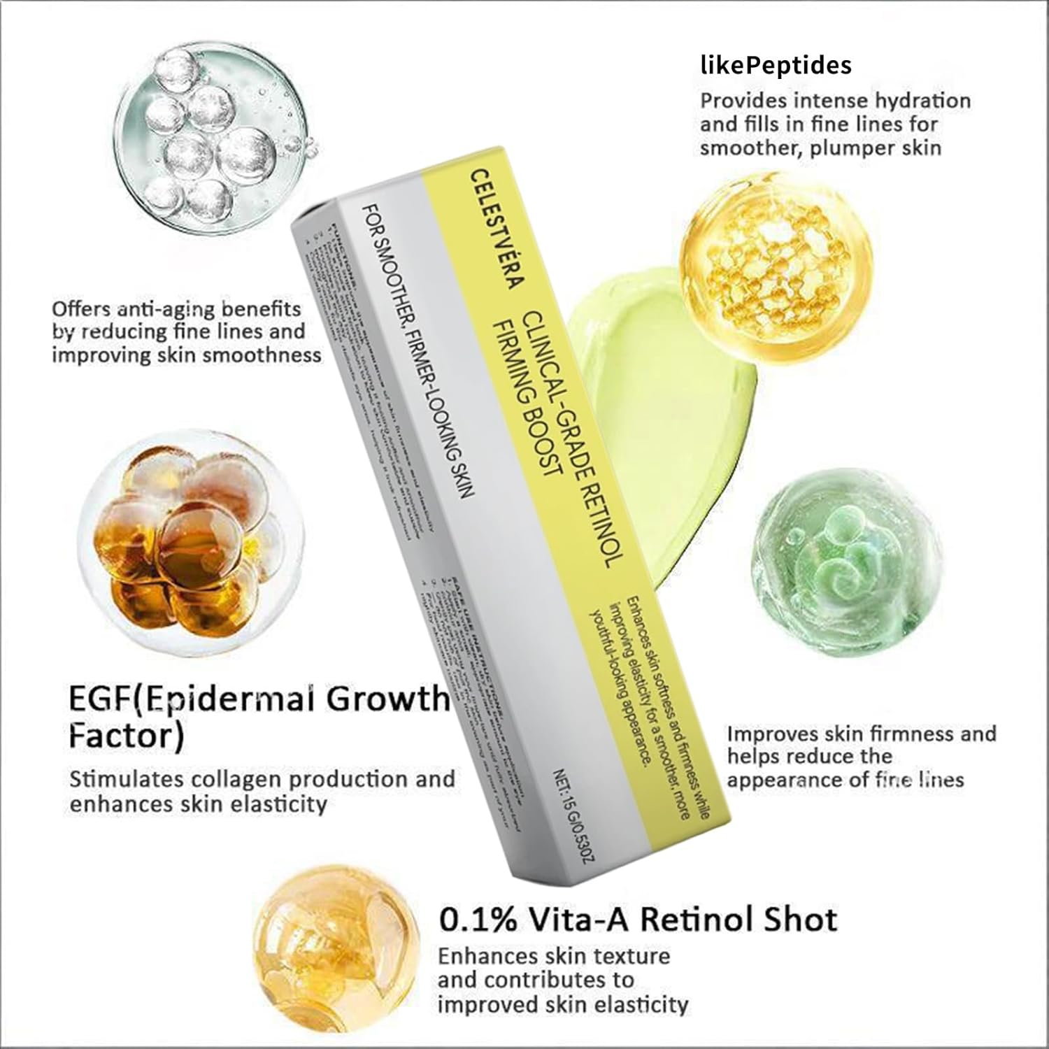 Celestvéra Botoxmix Peptide Anti-Wrinkle Cream Lift Tightening Booster, 2026 New Celestvera Lift Tightening Booster, Pore Minimizer, Natural Retinal Shot Anti-Wrinkle Serum for All Skin Types