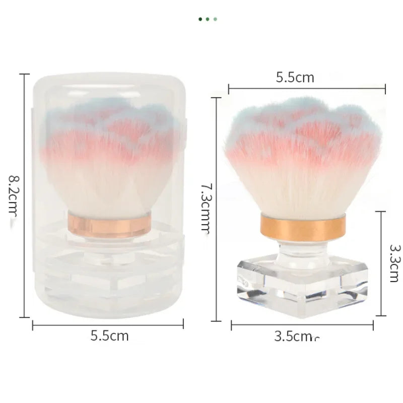 Nail Dust Cleaning Brush Rose Foundation Blush Brush with Case Nail Dust Brush for Women Makeup Brush Manicure Tools