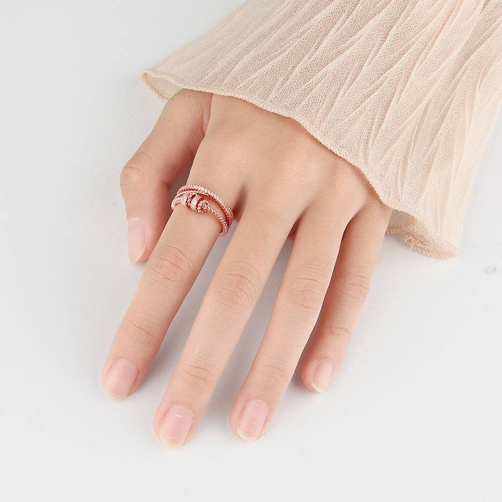 Fashion Trend Spiritual Transit Ring Personalized Double Layer Zirconia Open End Index Ring