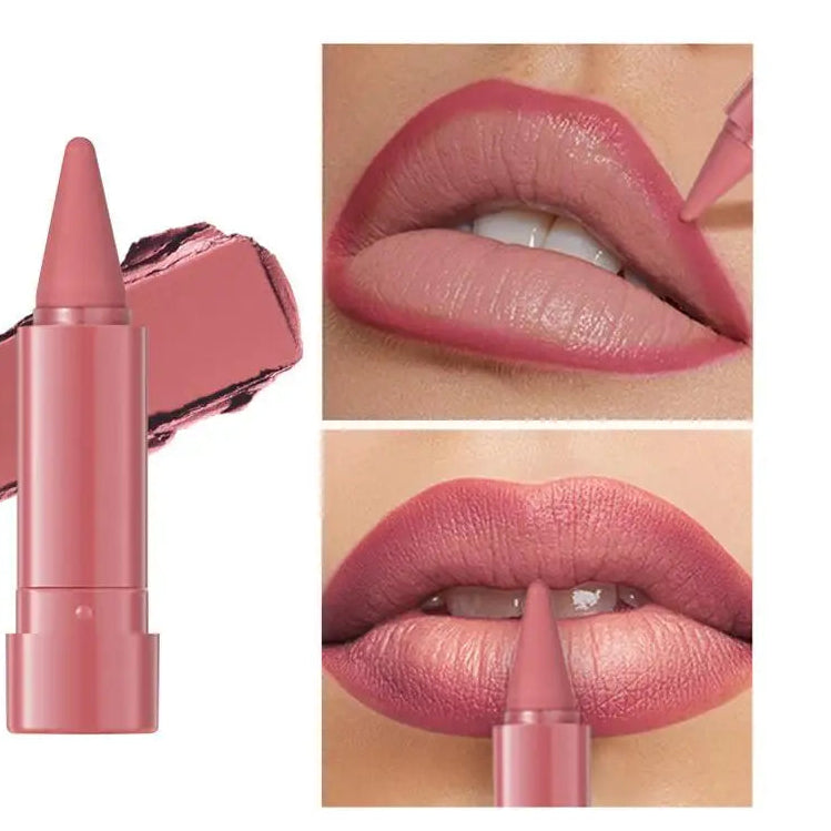Twist Up Lip Liner Lipstick Pen Multipurpose Powder Blusher Velvet Matte Waterproof Lip Contour Non Stick Cup Lip Rouge Makeup