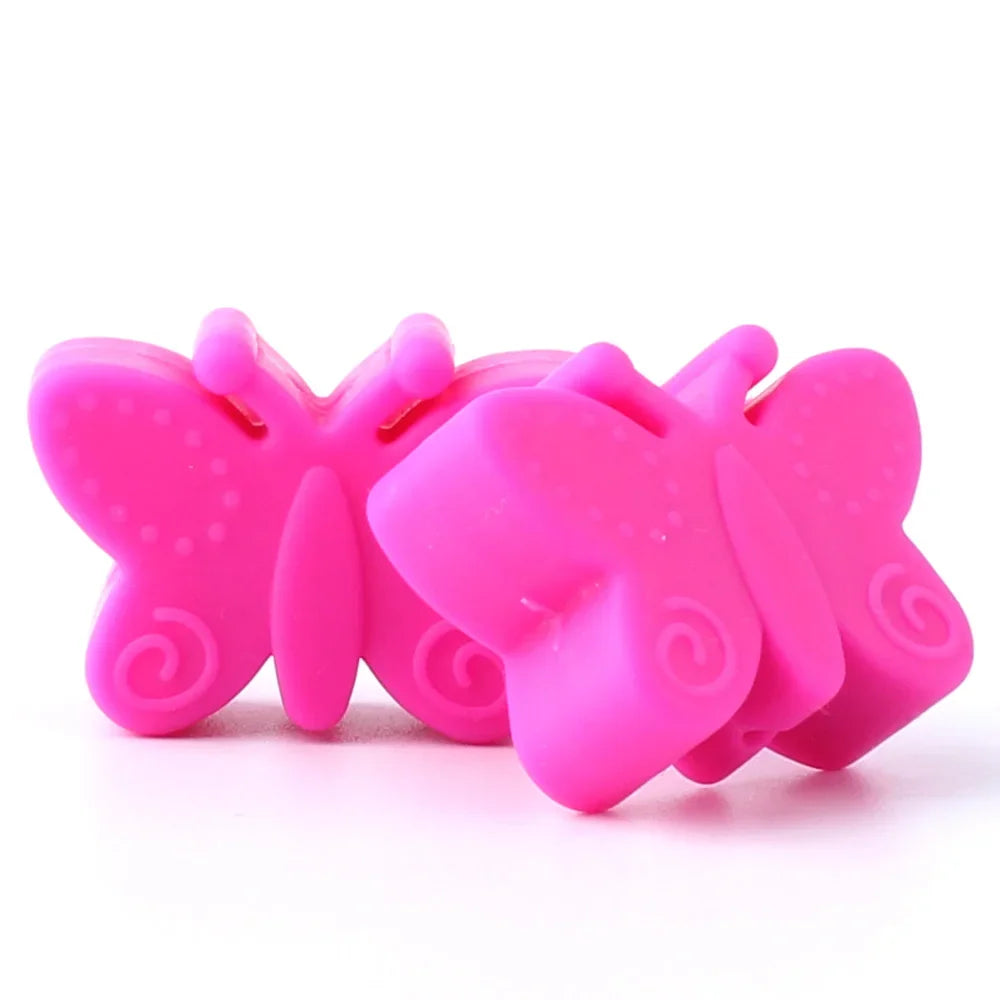 10pcs Silicone Beads Heart Bow Shape Accessories Silicone Holder Clip  Pen Decor Chain Making Focal Accessories Jewelry