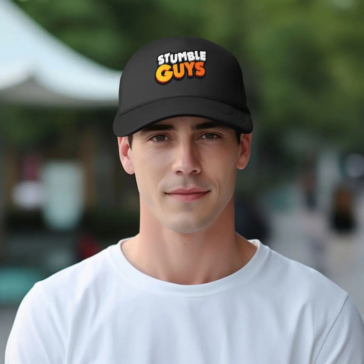 Stumble Guys Cartoon Mesh Baseball Cap Adult Hip-Hop Trucker Hat Game Dad Hat Breathable Polyester Sun Hats Summer Trucker Cap