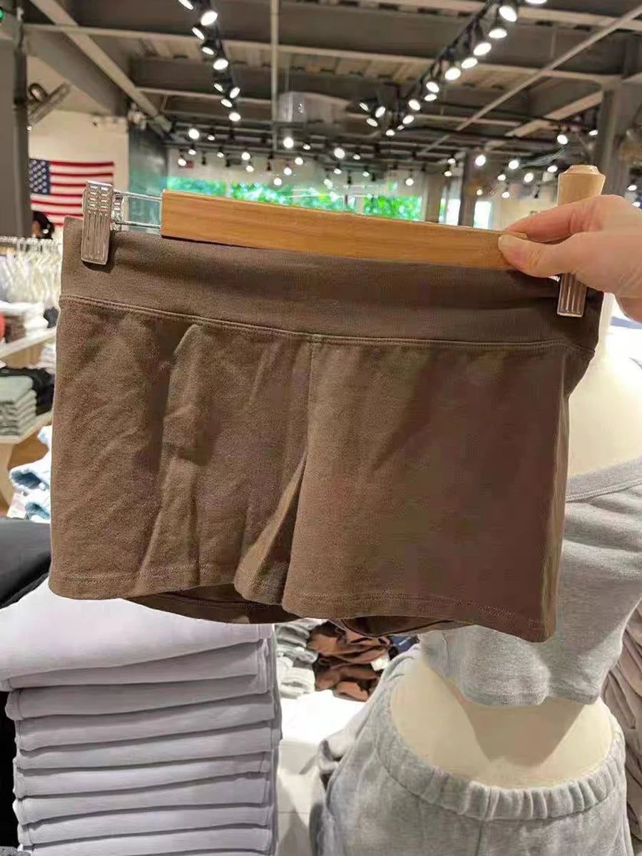 Gray Simple Sweatshort Woman Summer High Waist Slim Straight Short Pants Casual Vintage Sport Box Pants Y2k Baisc Bottom Clothes