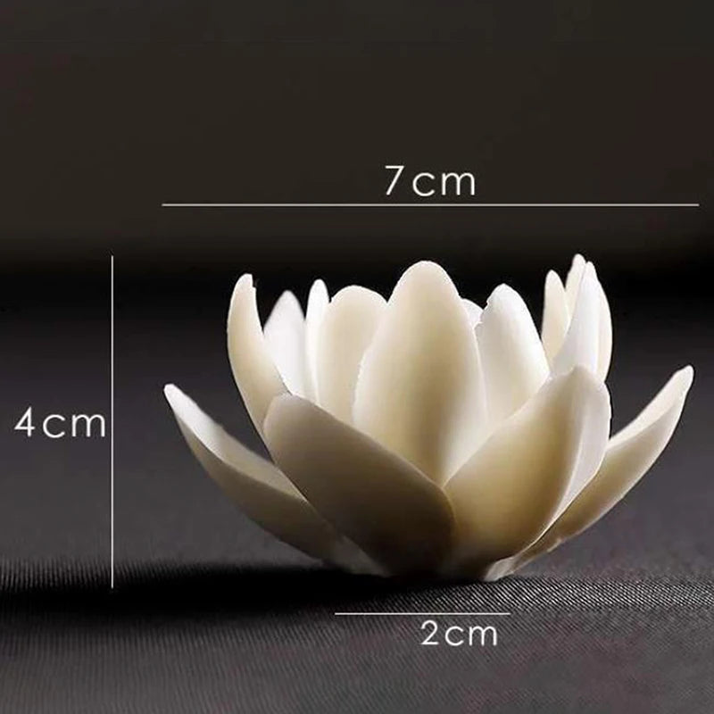 Ceramic White Lotus Incense Burner Home Decor Incense Stick Holder Aromatherapy