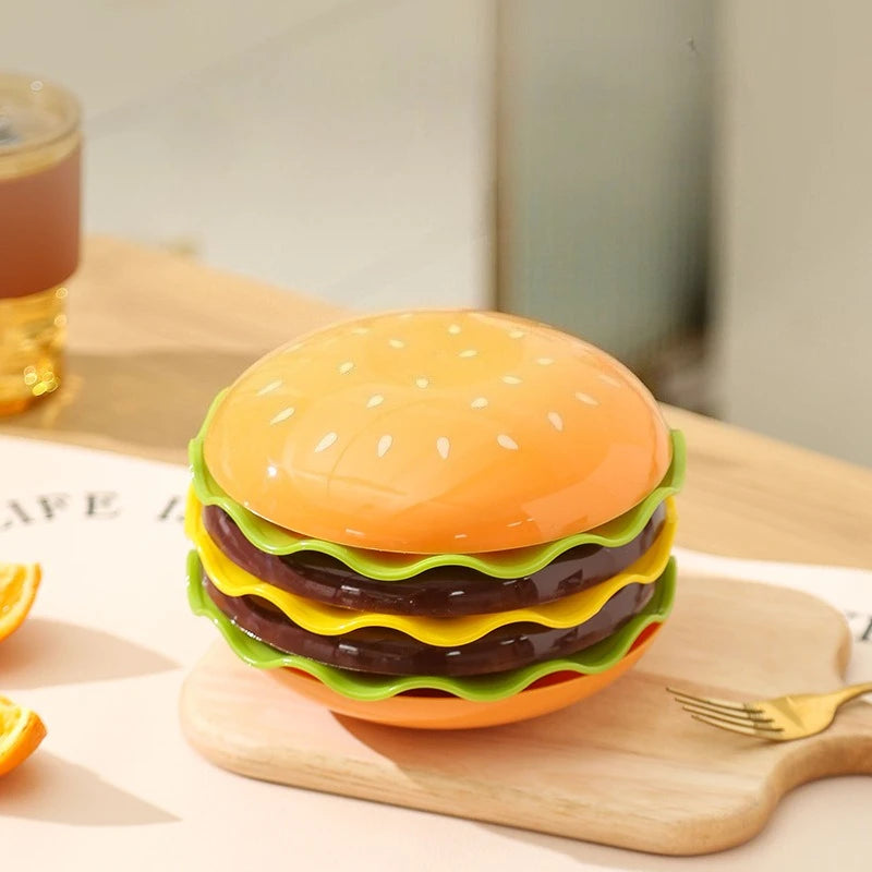 Stackable Hamburger Plate Set Mini Dinner Plate Funny Sauce Containers Seasoning Bowls Sauce Bowls Table Decor