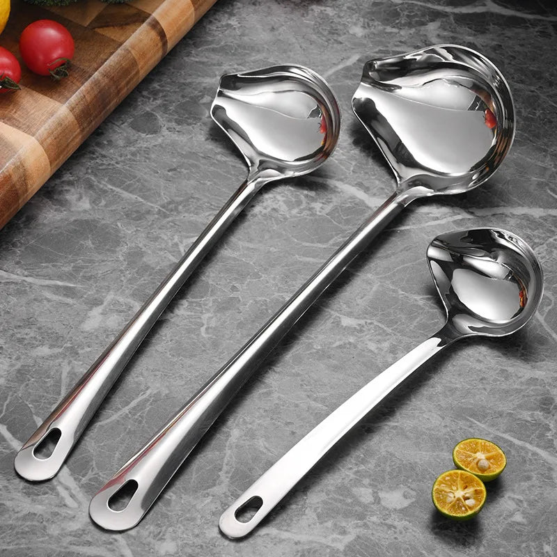 Stainless Steel Duckbill Spoon, Long-handled Sauce Spoon, Thickened Side Mouth, Slanted Mouth, and Crooked Mouth Spoon