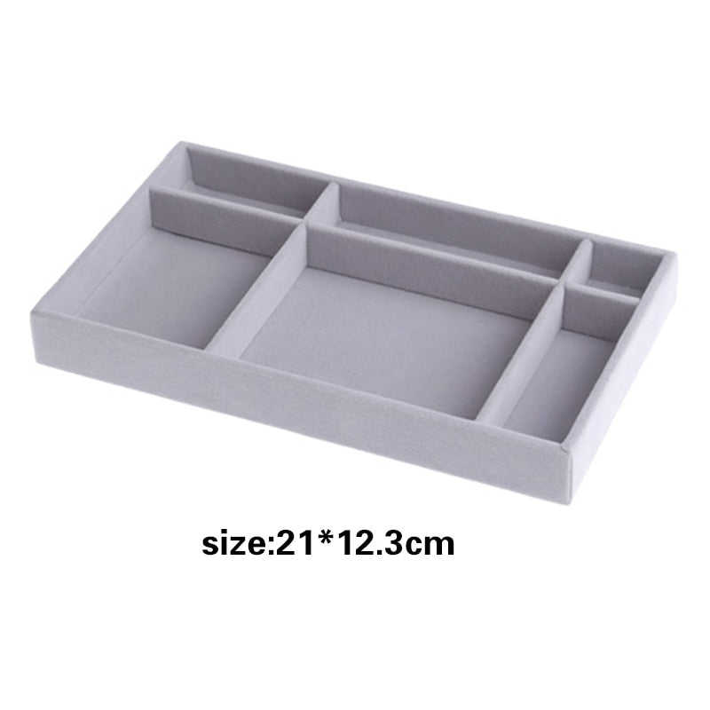 Hot Sales Fashion Portable Velvet Jewelry Ring Jewelry Display Organizer Box Tray Holder Earring Jewelry Storage Case Showcase