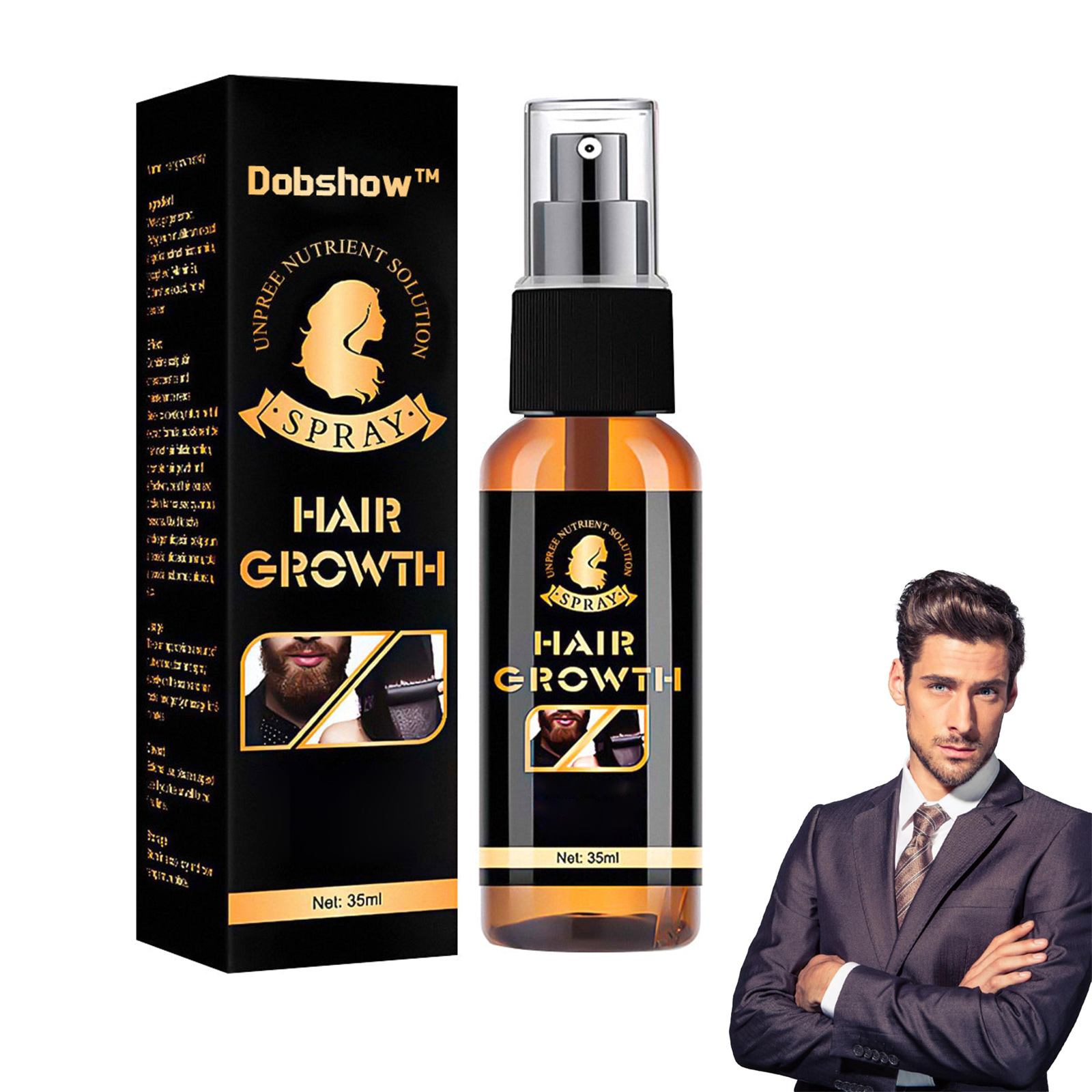 Dobshow Premium Biotin Hair&Beard Booster, 2024 New Upgrade Biotin Hair Serum Spray for Hair And Beard