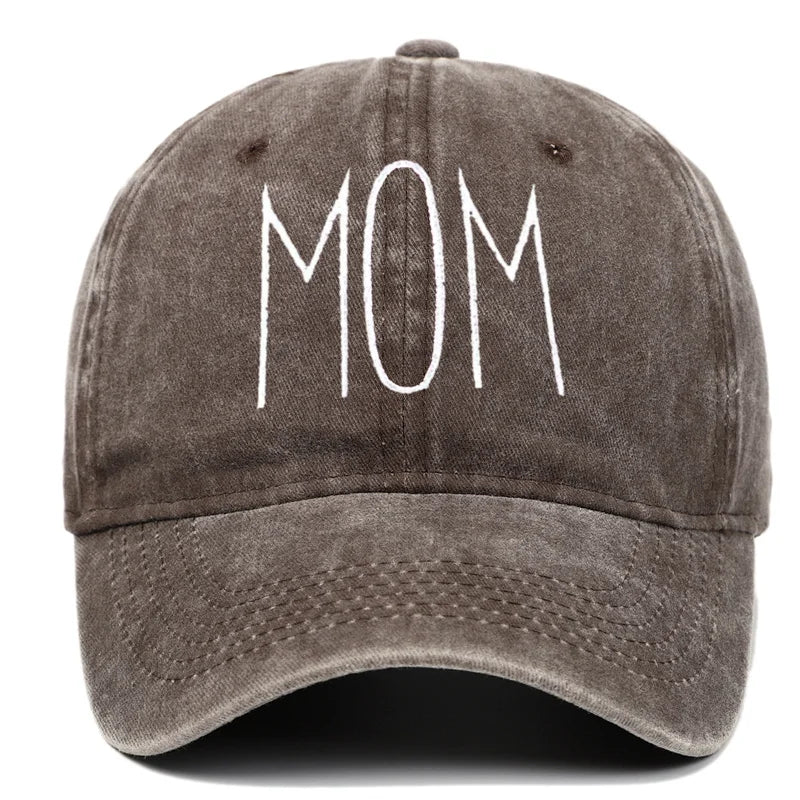 Retro Washed Cotton Baseball Caps Fashion DAD MOM Letter Embroidery Women Men Hats Outdoor Sport Visors Snapback Breathable Cap