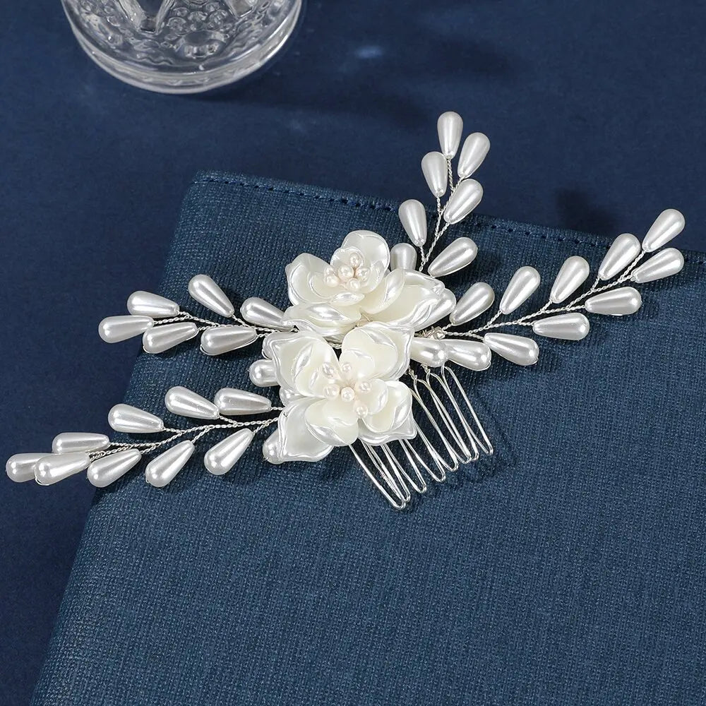 Korean Fashion Pearl Hair Combs Handmade Hairpins and Clips for Women Girls Bride Wedding Hair Styling Jewelry Accessories