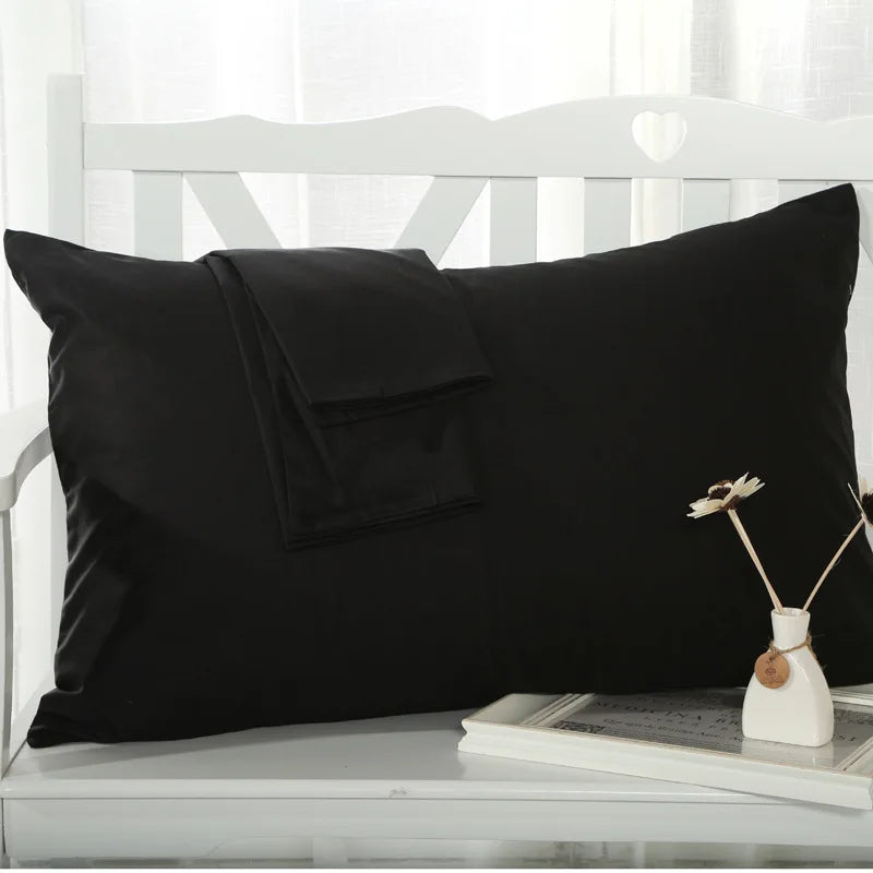 48x74cm Cotton Pillowcase Soft Comfortable Solid Color Pillow Case Queen King Sleeping Pillows Covers Pillowcases Home Textile