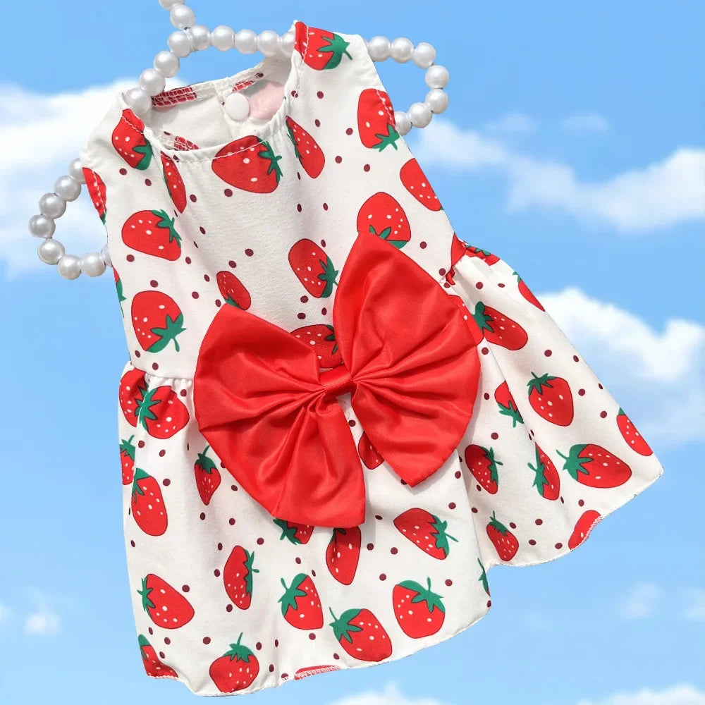 Dress for Dogs Spring Summer Puppy Dresses Sweet Pet Clothing Bichon Yorkshire Cute Printed Dog Cat Thin Skirt