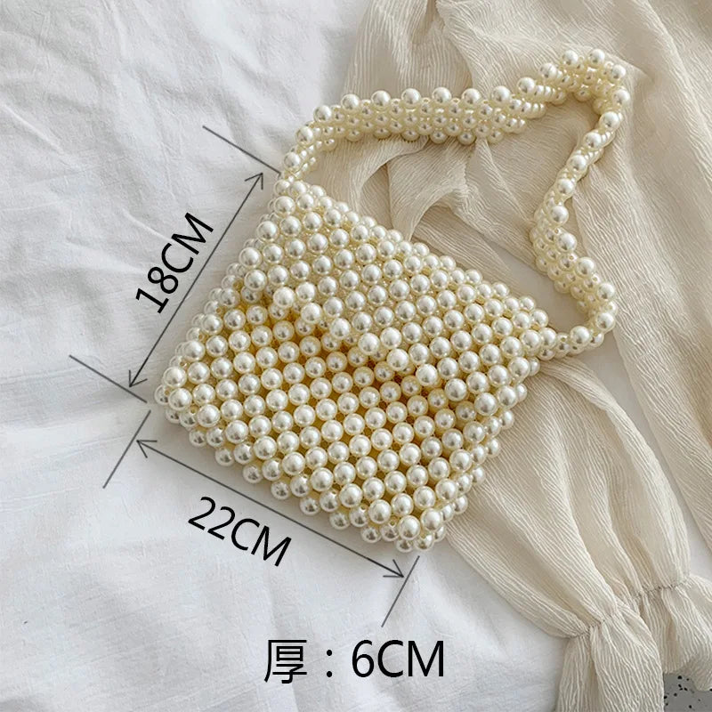 Mini Pearl Bag Handmade Vintage EVA Beaded Fashion Banquet Party Shoulder Bag Female 2024 Wedding Bags Luxury Women's Coin Purse