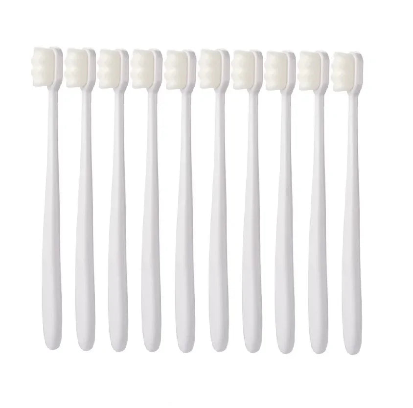 10pcs/set Toothbrush Million Nano Bristle Ultrafine Adult Tooth Brush Teeth Deep Cleaning Dental Oral Care Brush Portable Travel