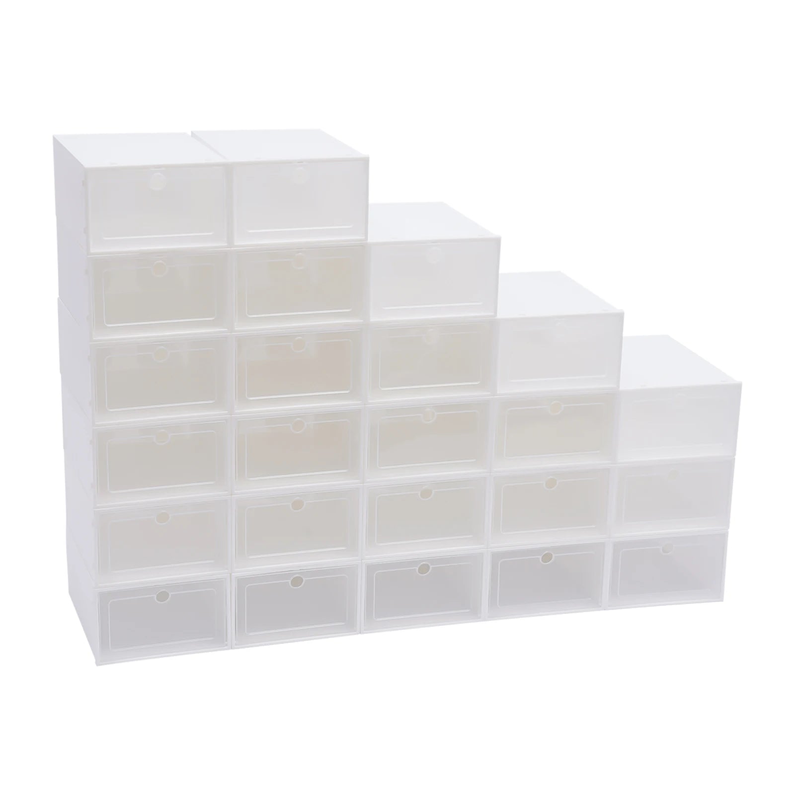 24pcs Shoe Box Set Foldable Storage Plastic Clear Home Organizer Rack Stack