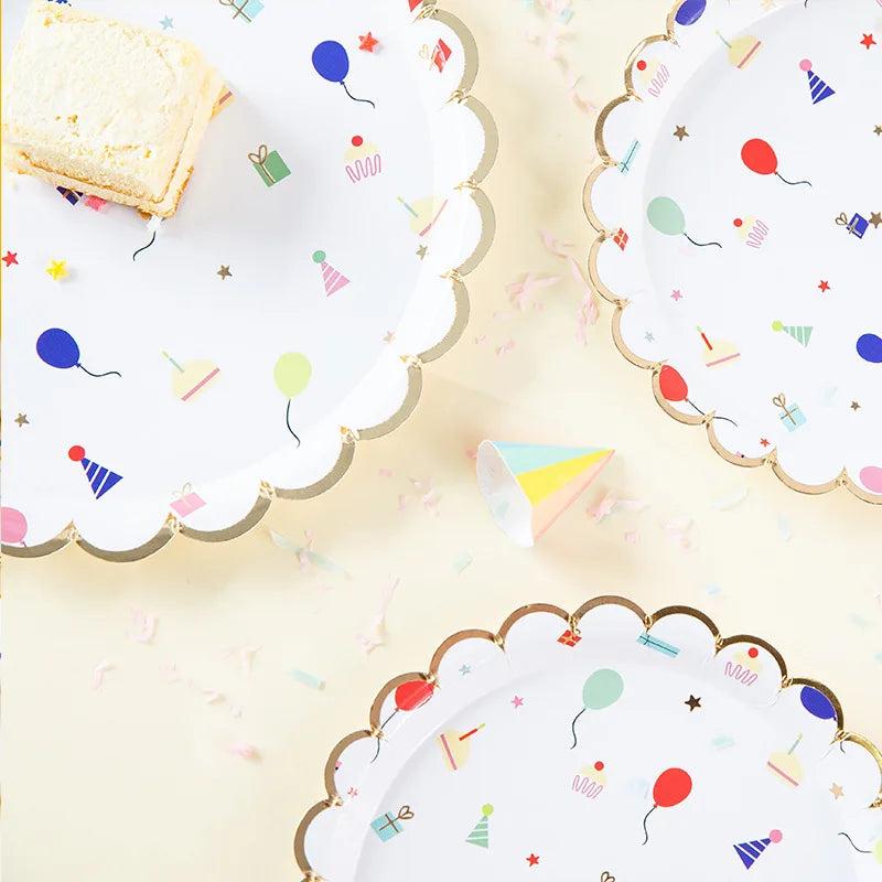 Cartoon Disposable Tableware Theme Party Paper Plate Kids Birthday Baby Shower Party Decorations Festival Tableware Supplies