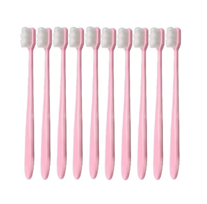 10pcs/set Toothbrush Million Nano Bristle Ultrafine Adult Tooth Brush Teeth Deep Cleaning Dental Oral Care Brush Portable Travel