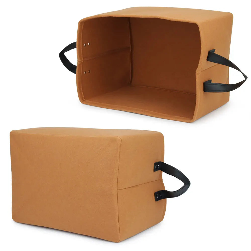 Personalized Pet Toy Storage Basket Felt Cat Dog Toys Storage Box Custom Name Tag Dogs Cloth Home Organize Tool