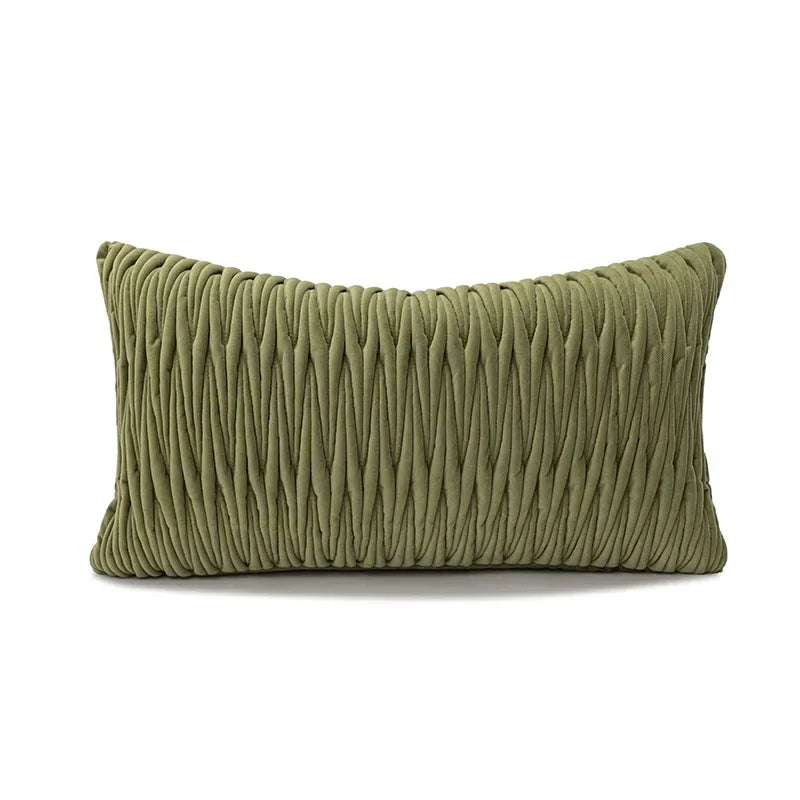 Nordic Green Light Luxury Pillow Cover Decorative Modern Minimalism Pillow Cases Home Living Room Sofa  Bedhead Cushion Covers