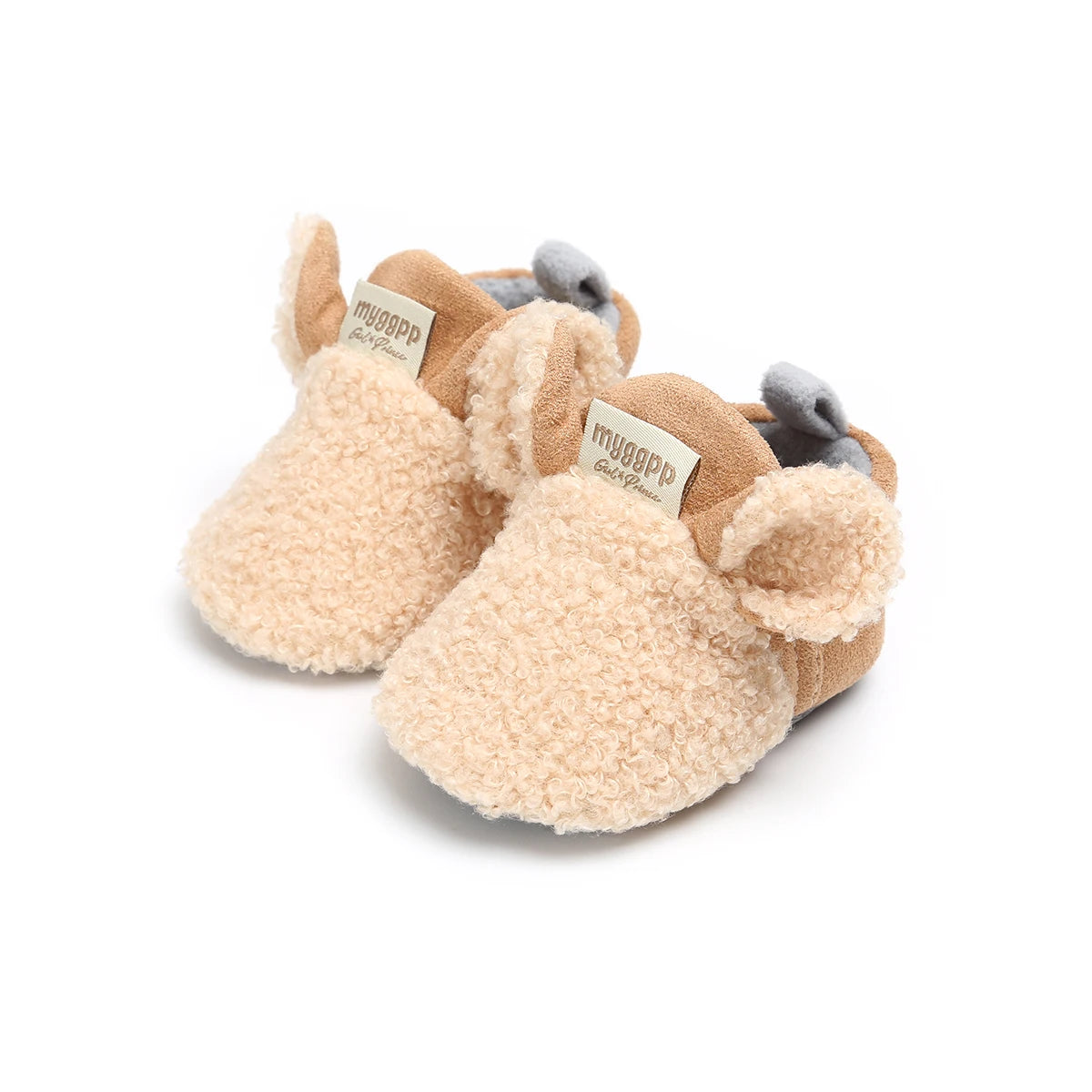 Infant Baby Boys Girls Slippers Cozy Fleece Booties Soft Bottom Warm Cartoon Socks Crib Shoes