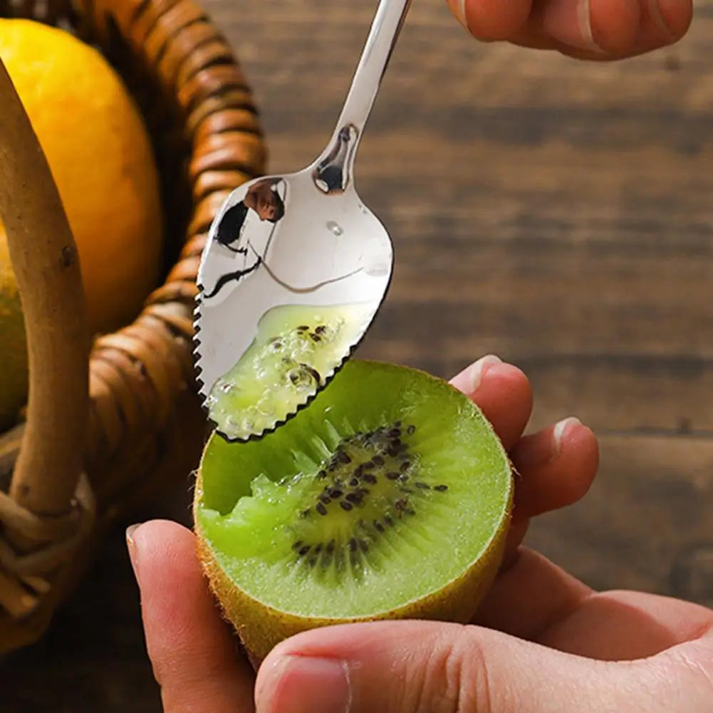 Stainless Steel Tea Spoon Home Grapefruit Ice Cream Dessert Spoon Serrated Edge Fruit Coffee Stirring Spoons