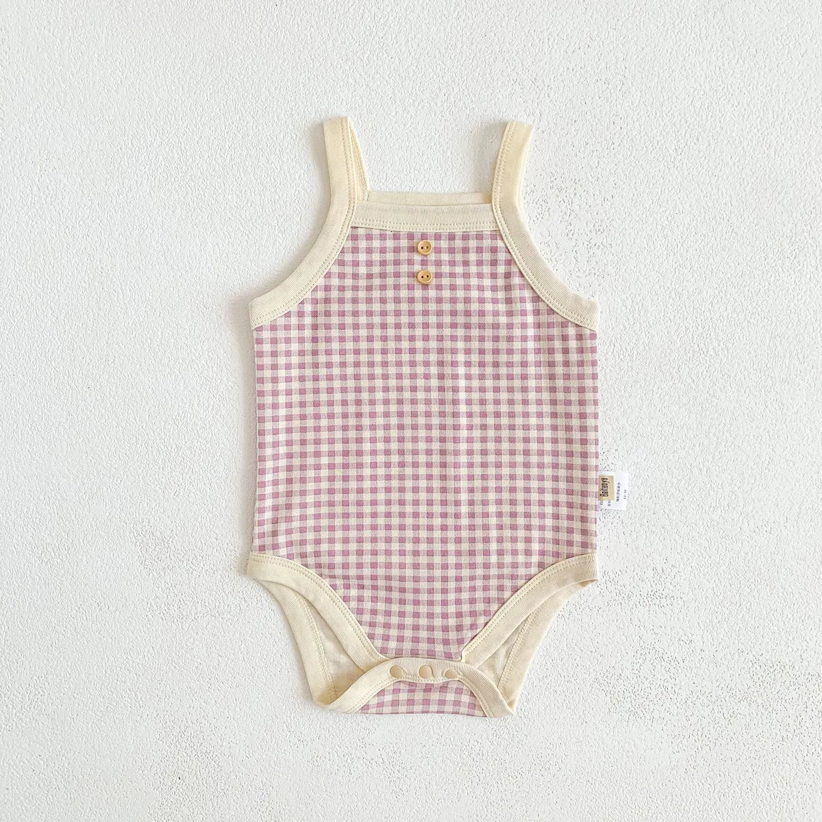 Summer Newborn Baby Girls Sleeveless Sling Plaid Outfits Cotton Soft Jumpsuits Infant Kids Casual Clothing Bodysuits