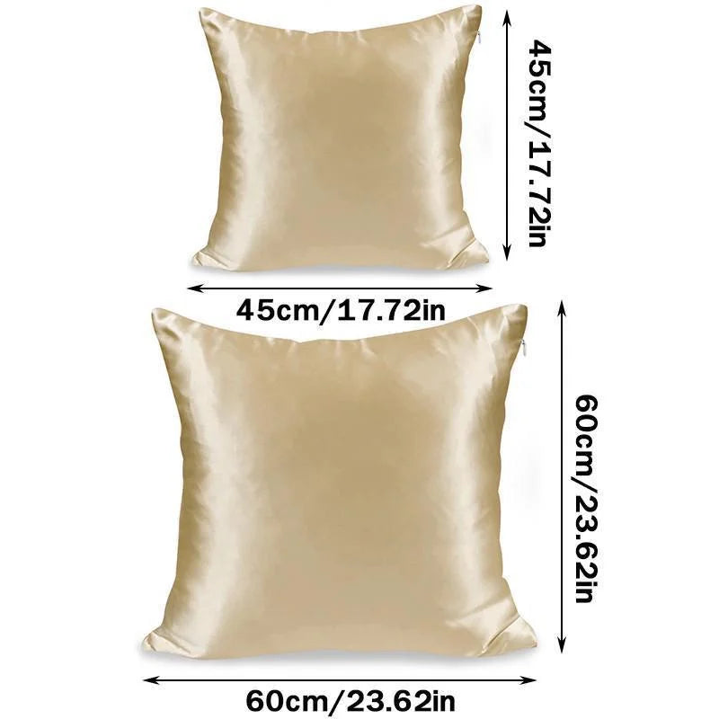 1pc Pillowcase Super Soft Imitated Satin Silk Pillowcase with Zipper for Hair and Skin  Breathable Both Sides Silk Pillow Case