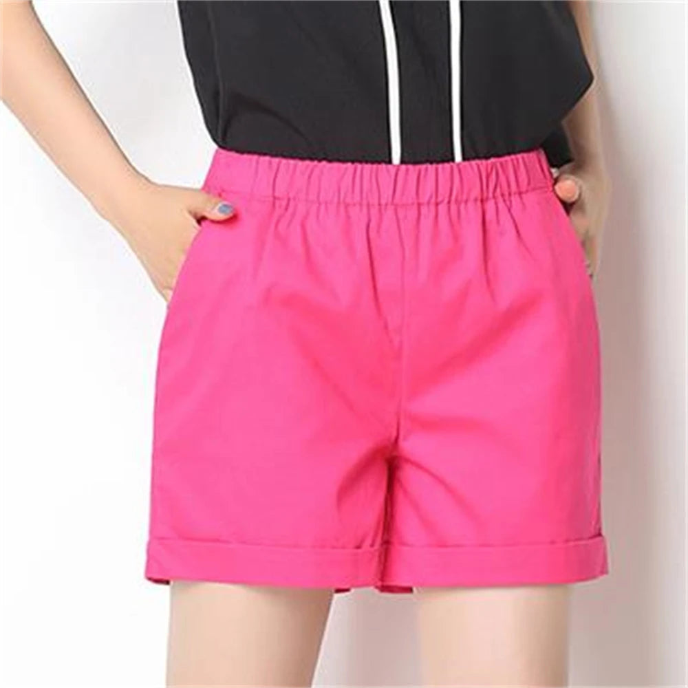 2024 Summer Fashionable Biker Short Candy Color  Beach 100% Cotton Shorts Women Loose Female Short Pants Breechcloth Scanties