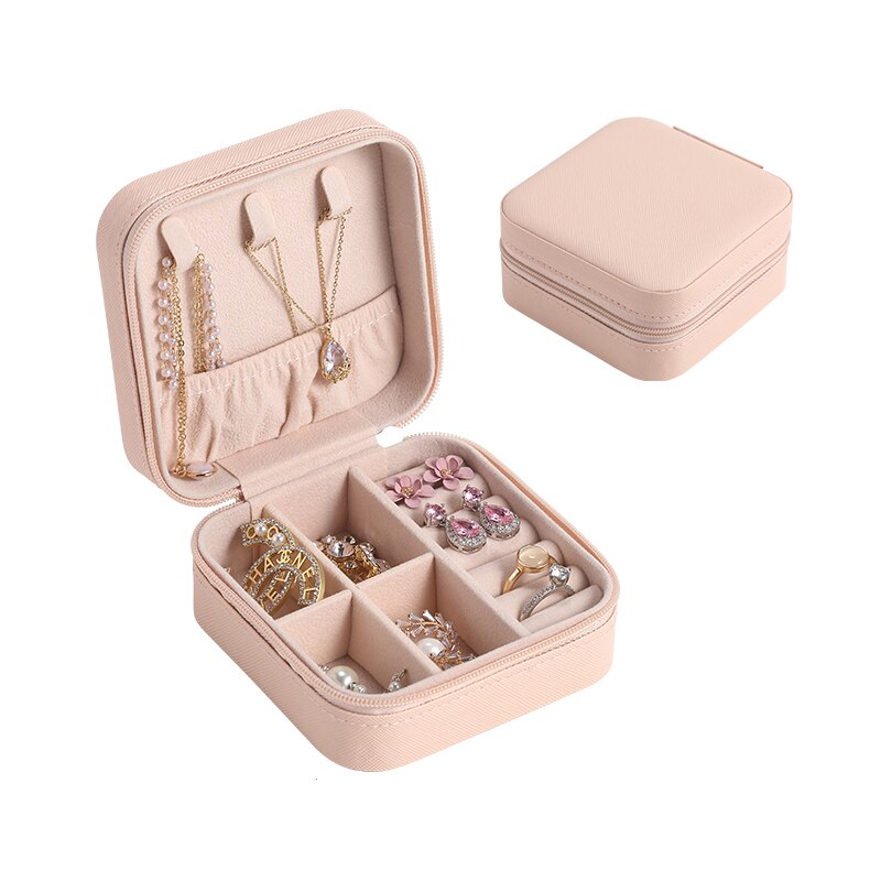 High Quality Jewelry Box Organizer Storage Leather Holder Earrings Ring Necklace Case Protable Jewel Packaging For Gift Display