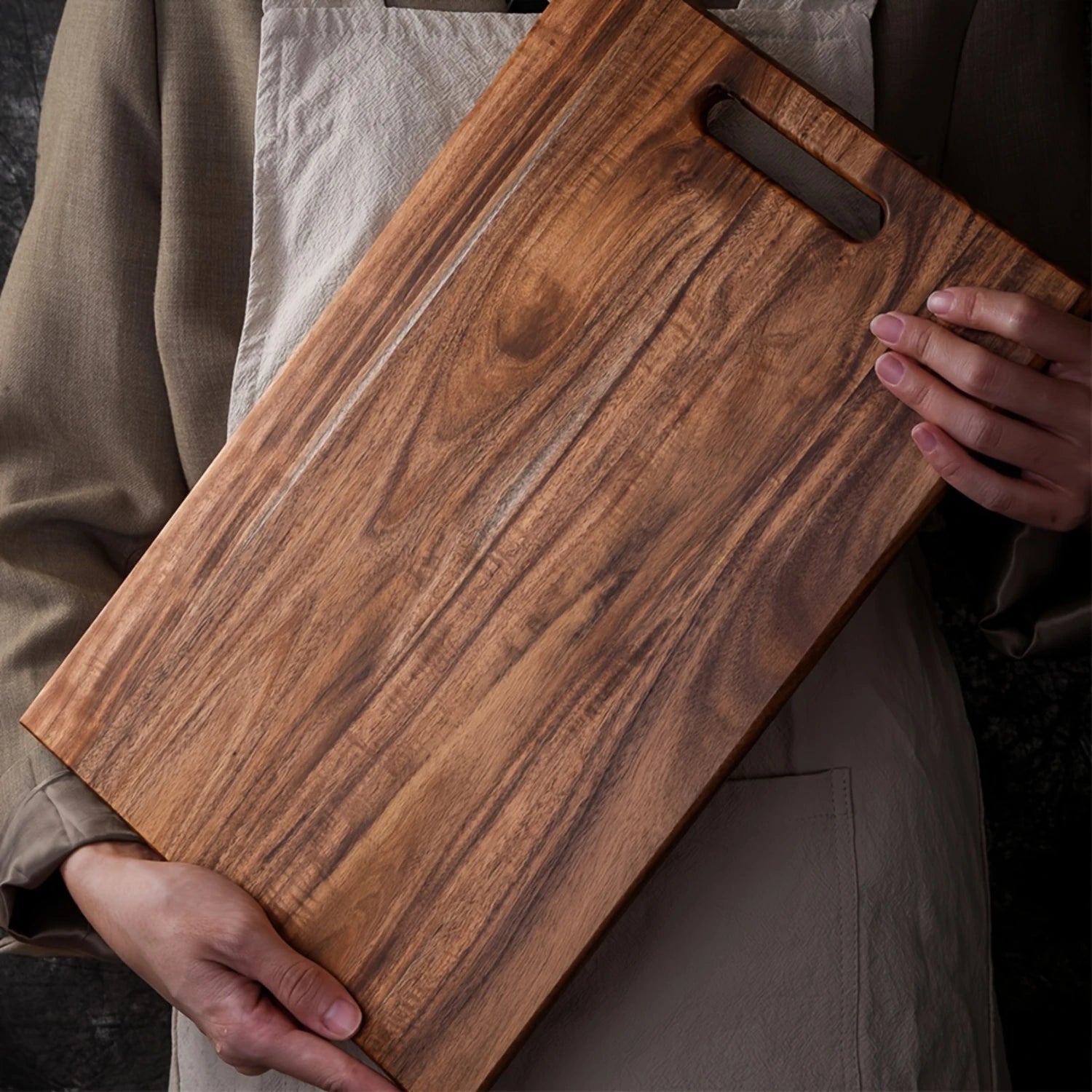 1pc Large Wooden Butcher Block Chopping Board - Premium Cutting Surface for Meat, Cheese, Bread, Vegetables, and Fruits - Perfec