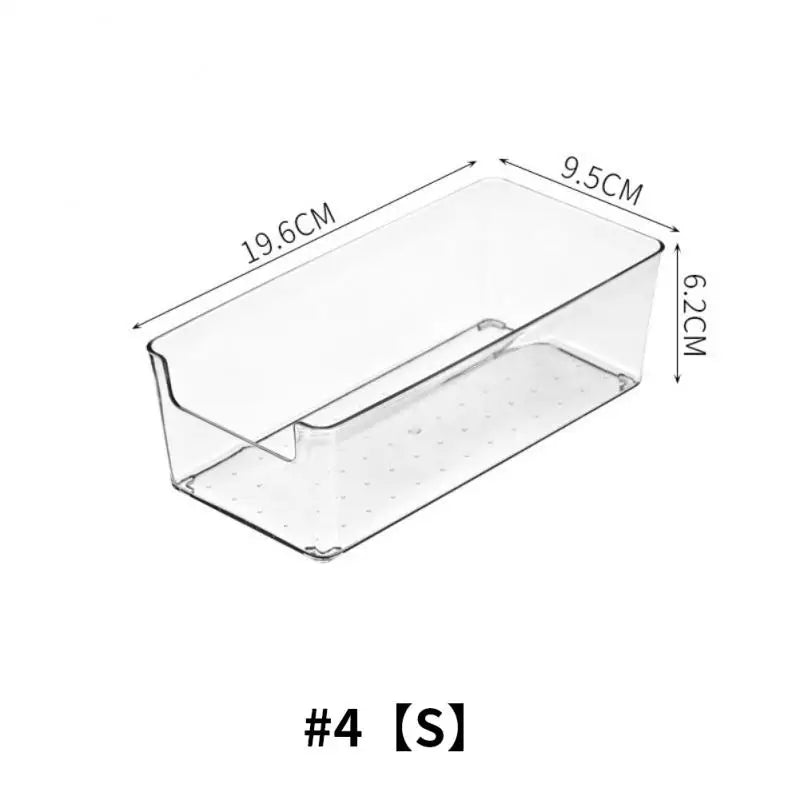 PET Clear Transparent Storage Drawer Containers Refrigerator Organizer Desktop Cosmetic Storage Boxes Decoration Organizer